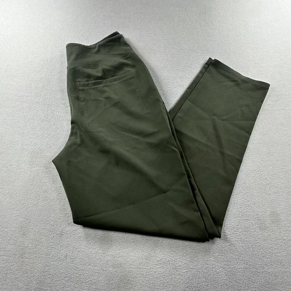 Athleta Pants Womens 8 Tall Olive Green Endless High Rise Straight Leg Stretch - Picture 1 of 12